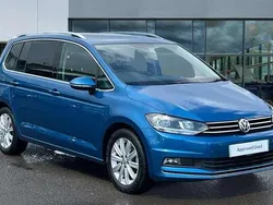 Caribbean blue metallic Used 2019 VW Touran SEL MPV | £20,983 (Fair price)