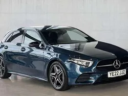 Denim blue metallic Used 2022 Mercedes A180 Executive Hatchback | £20,395 (Fair price)