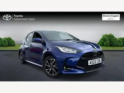 Blue Used 2022 Toyota Yaris Hybrid Design Hatchback | £16,221 (Fair price)