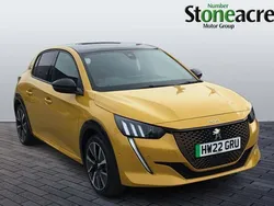 Yellow Used 2022 Peugeot e-208 GT Hatchback | £12,995 (Good price)