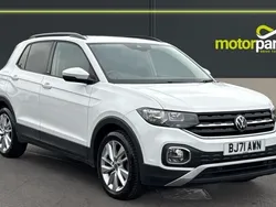 Pure white gloss Used 2021 VW T-Cross Active SUV | £16,500 (Good price)