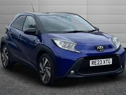 Juniper blue with black Used 2023 Toyota Aygo Hatchback | £14,095 (Fair price)