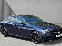 Blue Used 2021 Mercedes C220 AMG line Sedan | £24,875 (Expensive)