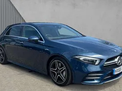 Denim blue metallic Used 2019 Mercedes A35 AMG Premium Plus Hatchback | £27,143 (Fair price)