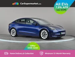 Blue Used 2021 Tesla Model 3 Long Range Sedan | £20,697 (Fair price)