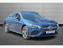 Denim blue Used 2022 Mercedes CLA250e AMG Line Premium Sedan | £20,795 (Fair price)