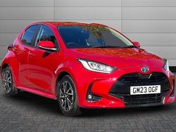 Scarlet flare Used 2023 Toyota Yaris Hybrid Design Hatchback | £17,795 (Fair price)