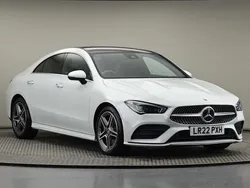 Digital white metallic finish Used 2022 Mercedes CLA250 AMG line Sedan | £27,500 (Fair price)
