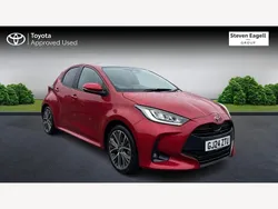Red Used 2024 Toyota Yaris Hybrid Hatchback | £20,698 (A bit pricey)