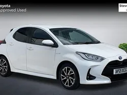 White Used 2021 Toyota Yaris Hybrid Design Hatchback | £14,409 (Fair price)