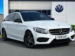 White Used 2018 Mercedes C350e AMG line Estate | £15,150 (Expensive)