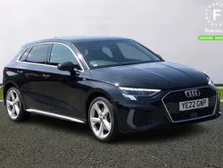 Black Used 2022 Audi A3 Sportback e-tron S-Line Sedan | £17,699 (Fair price)