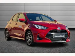 Scarlet flare Used 2023 Toyota Yaris Hybrid Design Hatchback | £17,295 (Good price)