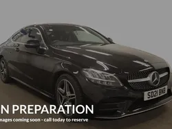 Black Used 2021 Mercedes C200 AMG line Coupe | £20,920 (Fair price)