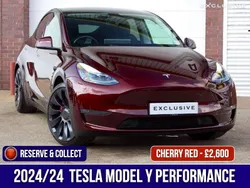 Red Used 2024 Tesla Model Y Performance SUV | £39,590 (A bit pricey)