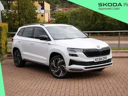 Moon white metallic Used 2024 Skoda Karoq SportLine SUV | £28,990 (Fair price)