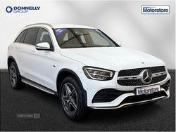 White Used 2021 Mercedes GLC300e AMG line Estate | £27,995 (Fair price)