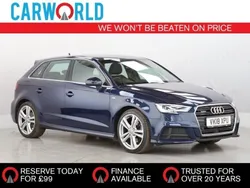 Blue Used 2018 Audi A3 Sportback S-Line Hatchback | £13,400 (Fair price)
