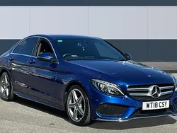 Blue Used 2018 Mercedes C220 AMG line Sedan | £13,521 (Good price)