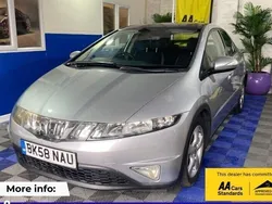 Silver Used 2008 Honda Civic ES Hatchback | £2,299 (Fair price)