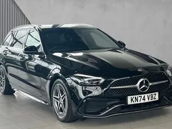 Obsidian black metallic Used 2024 Mercedes C220 AMG line Estate | £34,536 (Fair price)