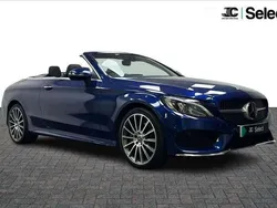 Blue Used 2018 Mercedes C220 AMG Line Premium Plus Cabriolet | £18,800 (Fair price)