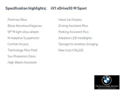 Blue Used 2025 BMW iX1 M Sport SUV | £36,995 (Expensive)