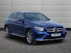 Brilliant blue Used 2018 Mercedes GLC250 AMG Line Premium Estate | £21,295 (Fair price)