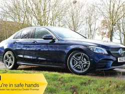 Blue Used 2021 Mercedes C200 AMG line Sedan | £17,990 (Fair price)