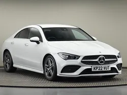 Digital white metallic finish Used 2022 Mercedes CLA220 AMG line Sedan | £22,500 (Fair price)