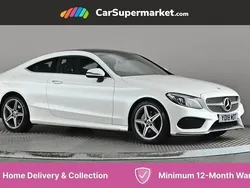 White Used 2018 Mercedes C220 AMG Line Premium Plus Coupe | £17,397 (Fair price)