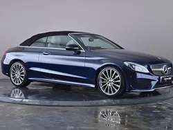 Blue Used 2018 Mercedes C220 AMG Line Premium Plus Cabriolet | £20,795 (Fair price)
