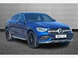 Brilliant blue Used 2021 Mercedes GLC300 AMG Line Premium Coupe | £34,250 (Fair price)