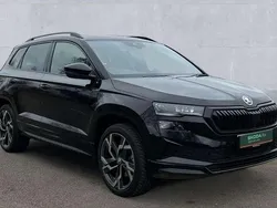 Black magic pearlescent Used 2024 Skoda Karoq SportLine SUV | £29,250 (Fair price)