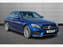 Blue Used 2018 Mercedes C250 AMG Line Premium Sedan | £19,895 (Fair price)