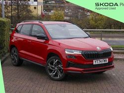 Velvet red metallic Used 2024 Skoda Karoq SportLine SUV | £27,995 (Fair price)
