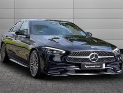 Obsidian black Used 2022 Mercedes C220 AMG Line Premium Sedan | £29,990 (Fair price)