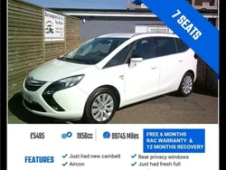 White Used 2014 Vauxhall Zafira MPV | £5,495 (A bit pricey)