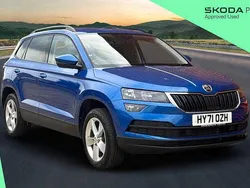 Race blue metallic Used 2021 Skoda Karoq SE SUV | £17,500 (Fair price)