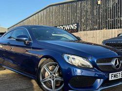 Blue Used 2018 Mercedes C220 AMG line Coupe | £15,400 (Fair price)