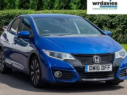 Blue Used 2016 Honda Civic SE Plus Hatchback | £9,299 (Good price)