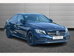 Blue Used 2021 Mercedes C220 AMG line Sedan | £20,350 (Fair price)