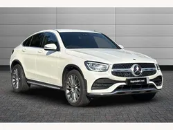 Diamond white bright Used 2021 Mercedes GLC220 AMG Line Premium Coupe | £33,990 (Expensive)