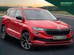 Velvet red metallic Used 2023 Skoda Karoq SportLine SUV | £23,873 (Fair price)