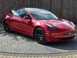Red Used 2021 Tesla Model 3 Performance Sedan | £27,299 (Expensive)