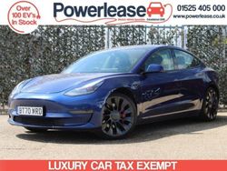 Blue Used 2020 Tesla Model 3 Performance Sedan | £14,989 (Fair price)