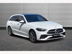 Opalite white bright Used 2024 Mercedes C300e AMG Line Premium Plus Estate | £42,590 (Fair price)
