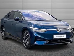 Aquamarine blue with black roof Used 2024 VW ID.7 Pro Sedan | £33,895