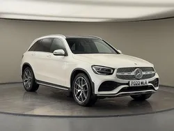 Diamond white Used 2022 Mercedes GLC300 AMG line SUV | £32,350 (Fair price)