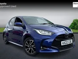 Blue Used 2022 Toyota Yaris Hybrid Design Hatchback | £16,581 (Fair price)